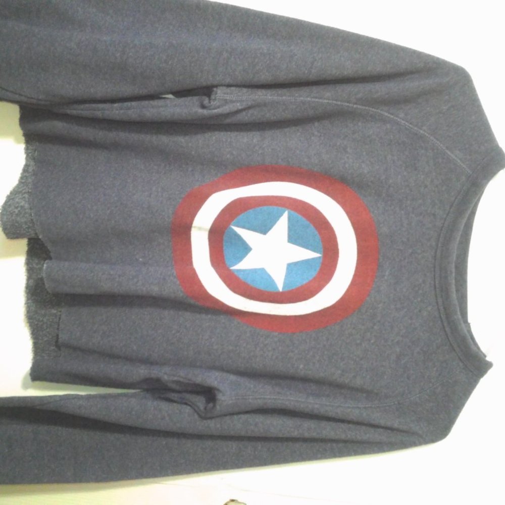 Navy Blue Captin America Crop Top/Cardigan